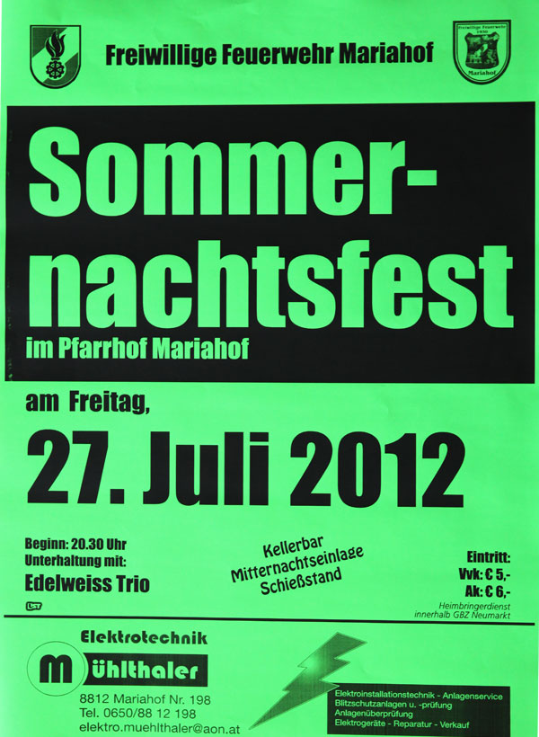 Einladung zum Sommernachtsfest Einladung zum Sommernachtsfest