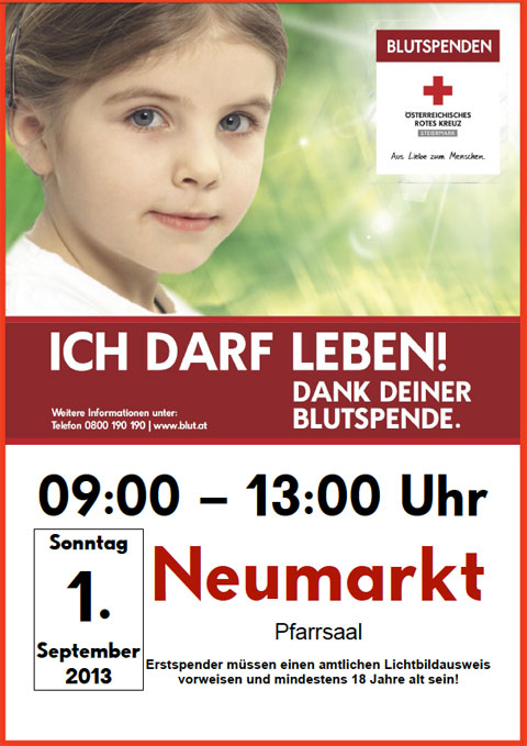 Blutspende-Aktion in Neumarkt Blutspende-Aktion in Neumarkt