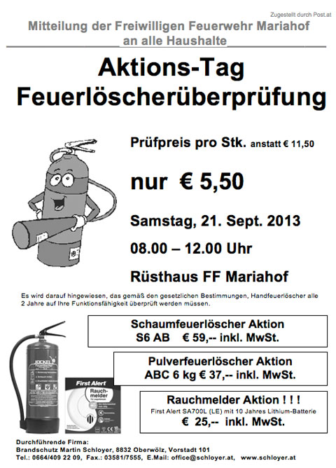 Feuerlöscherüberprüfung 2013 Feuerlöscherüberprüfung 2013
